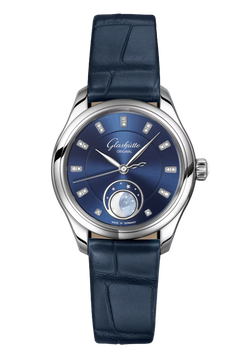 glashutte original serenade luna moon phase stainless steel & diamonds lady's watch_2