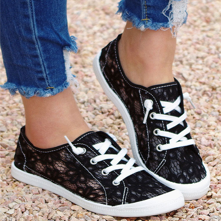 Lace Flats Shoes  Fashion Casual Shoes Women