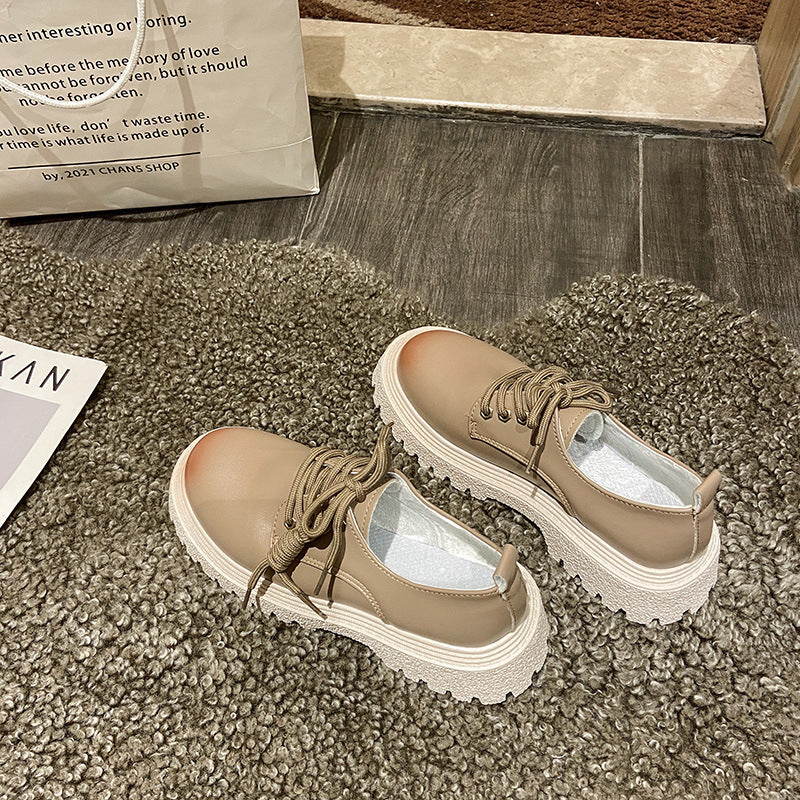 British Style Small Leather Shoes Women Spring New