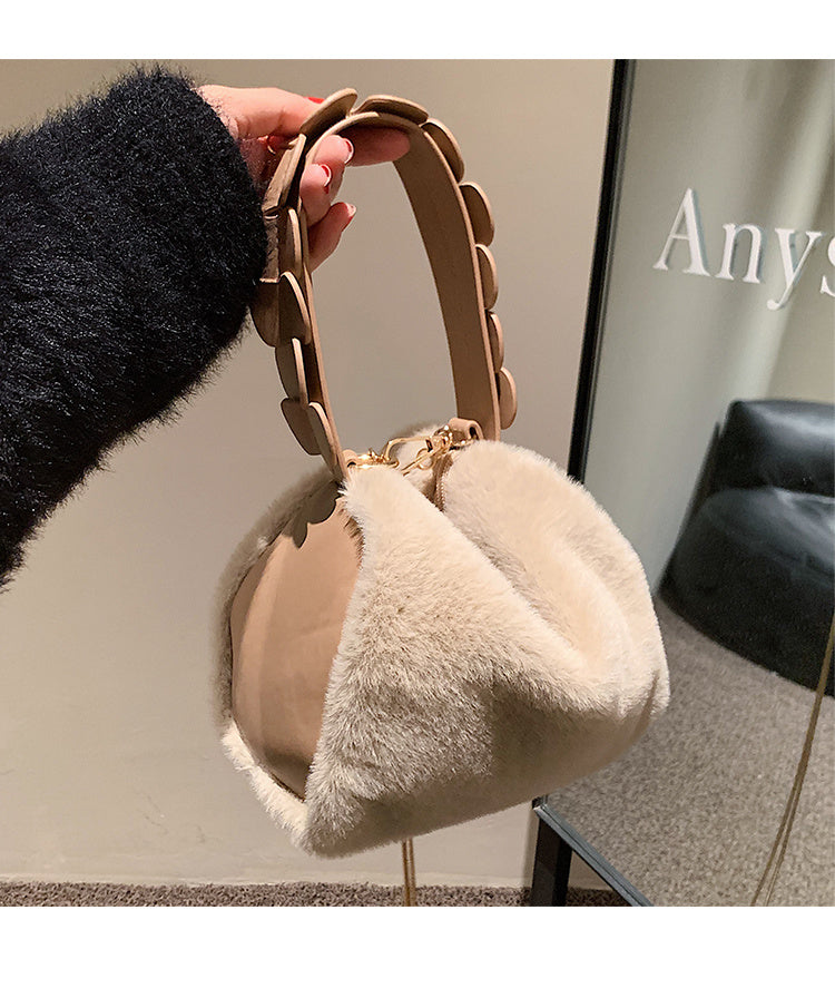 Women’s Small Furry Crossbody Bag – Autumn & Winter Handbag