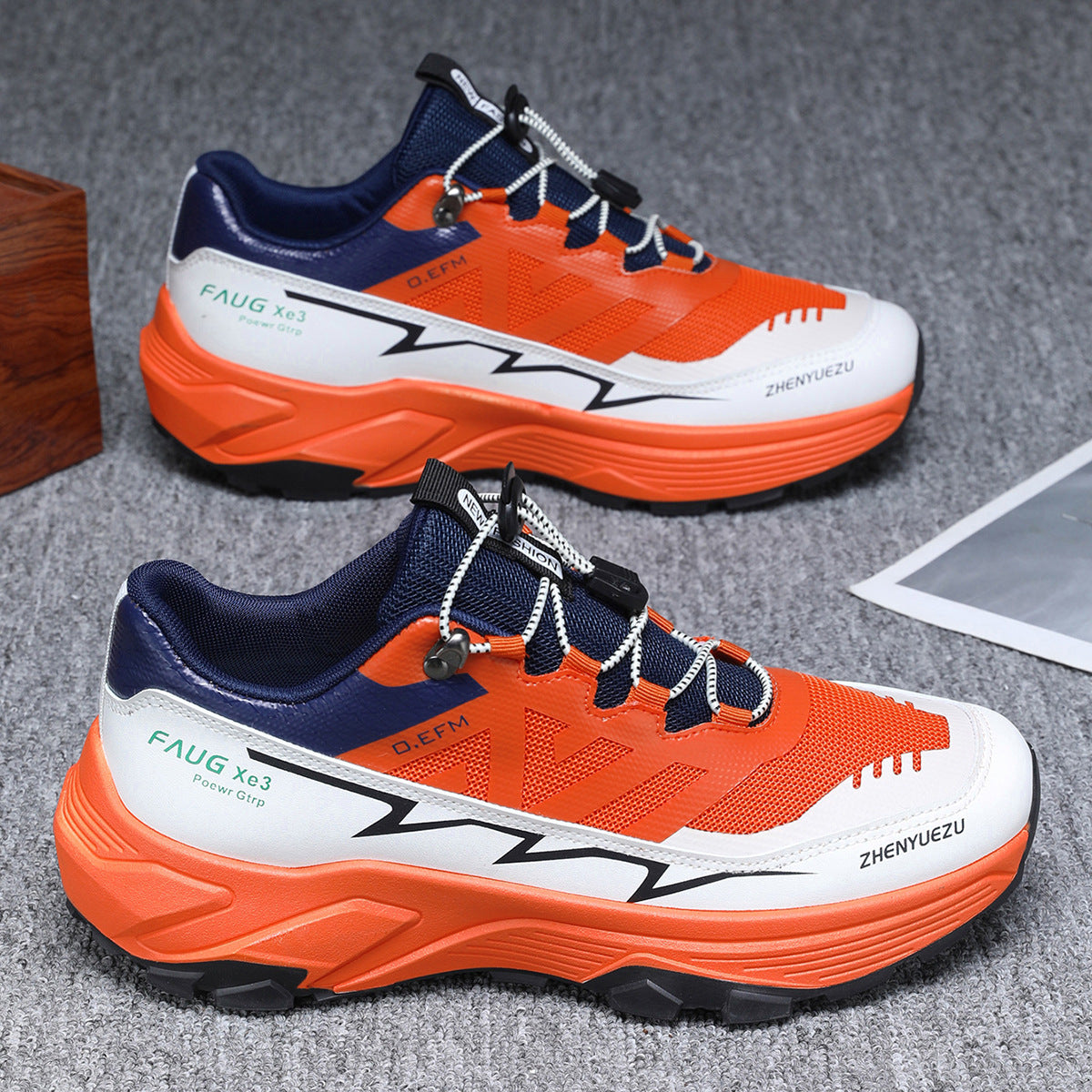 Men’s Colorblock Sneakers – Outdoor Hiking & Running Sports Shoes