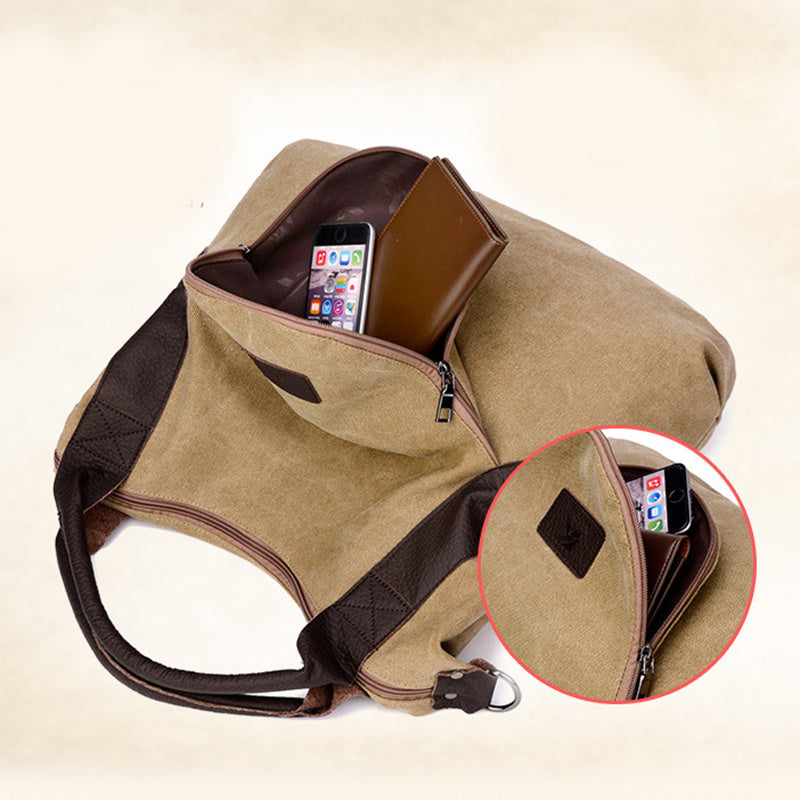 Women’s Retro Canvas Shoulder Bag – Minimalist Vintage Crossbody