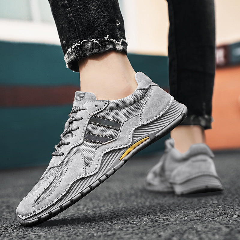 New Men's Low-top Lace-up Hiking Boots Fashion Platform Shoes