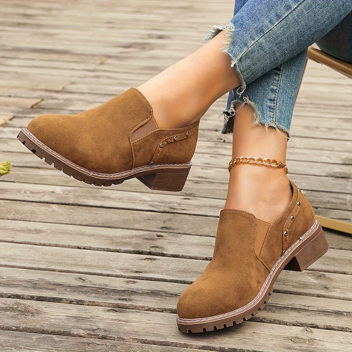 Women's Plus Size Ankle Boots | Casual All-Match Thick Heel Short Boots
