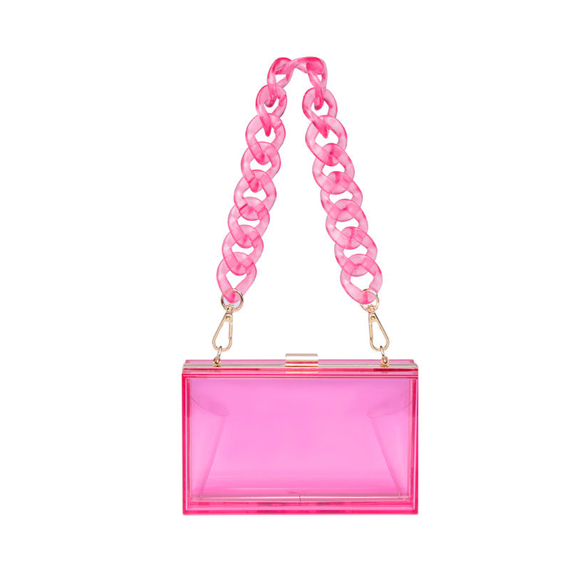 Acrylic Transparent Mini Square One-Shoulder Messenger Bag