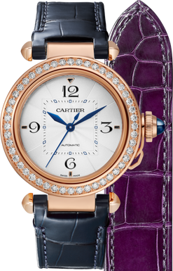 cartier pasha 35 mm rose gold & diamonds lady's watch