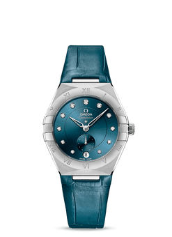 omega constellation co-axial master chronometer small seconds stainless steel & diamonds lady?s watch_1