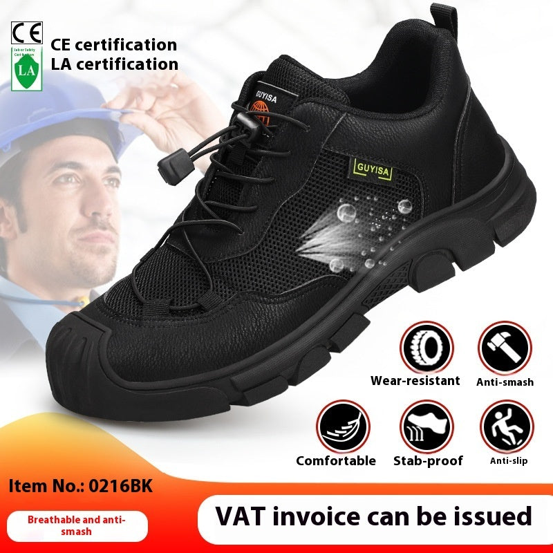 Men’s Work Shoes – Steel Toe, Soft Soles, Anti-smash & Anti-puncture