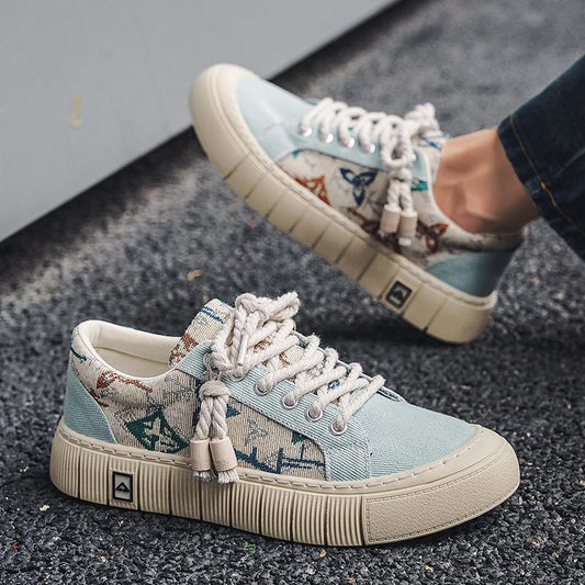 Men’s Trendy Canvas Sneakers – Wild Style, All-season Comfort
