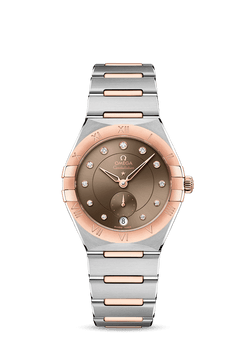 omega constellation co-axial master chronometer small seconds stainless steel & sedna? gold & diamonds lady?s watch_2