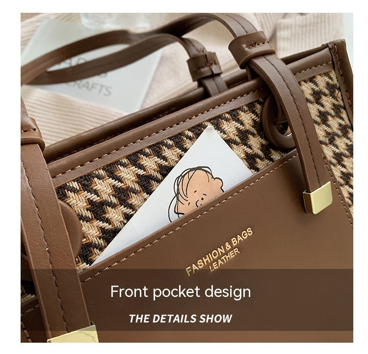 Plaid Large Capacity Commuter Bag for Women – Stylish Work Tote