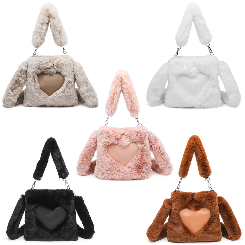 Women’s Plush Shoulder Bag – Fluffy Top-Handle Tote for Autumn Winter