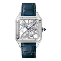 cartier santos dumont  skeleton stainless steel men's watch