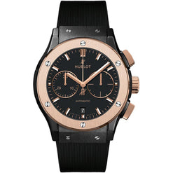 hublot classic fusion ceramic & 18k king gold men's watch