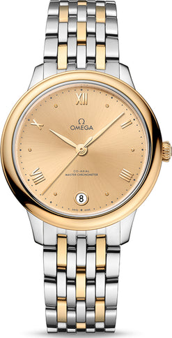 omega de ville prestige stainless steel & 18k yellow gold lady's watch_11
