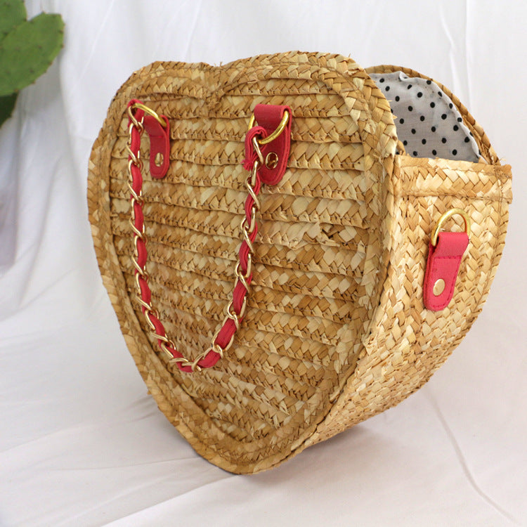 Simple Fashion Straw Shoulder Bag – Summer Beach Vacation Crossbody Tote