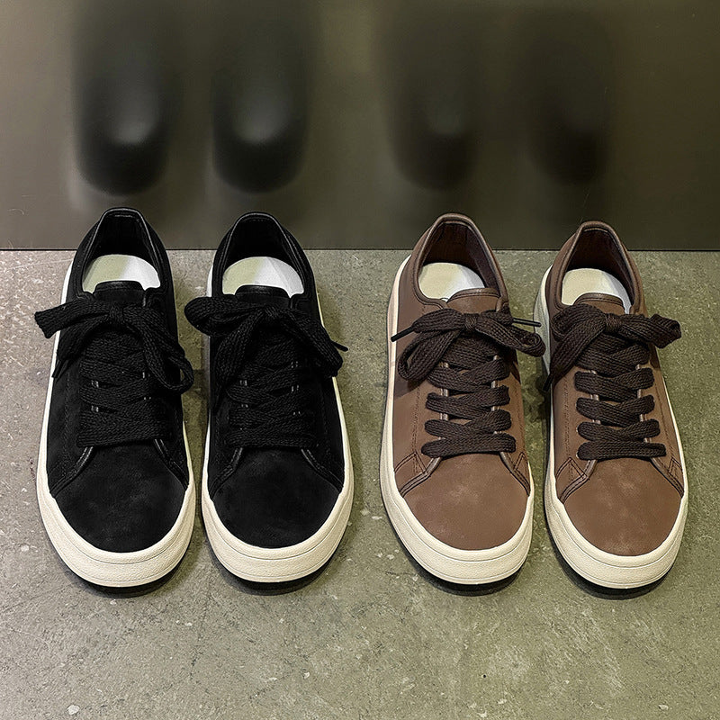 Men's Breathable Matte Leather Casual Sports Sneakers