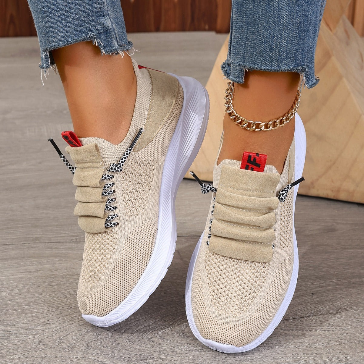 Casual Non-slip Running Shoes | Wear-resistant Flat Heel Round Toe Sneakers