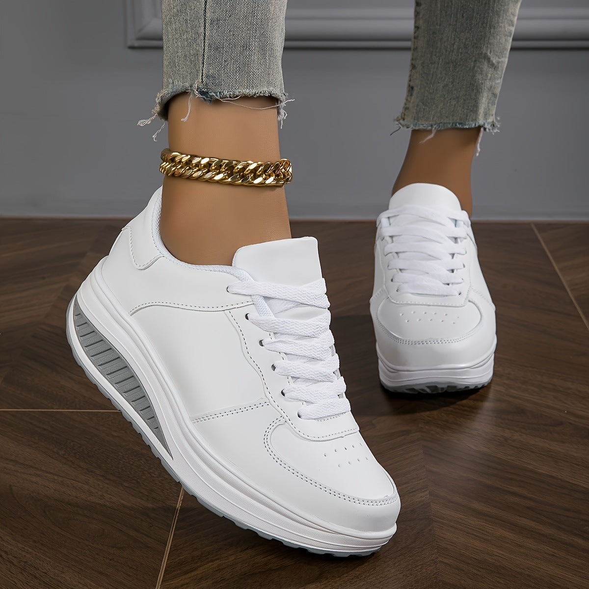 Women's Casual Platform Sneakers | Low Top Lightweight Comfort Shoes