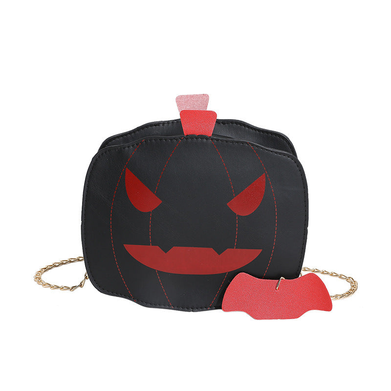 Halloween Pumpkin Shoulder Bag – Funny Cartoon Chain Crossbody for Women