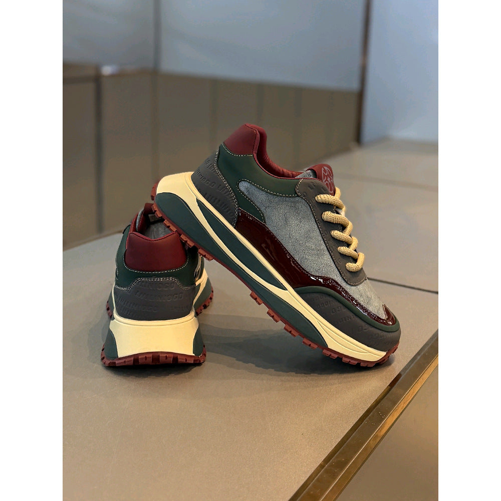 Men’s Retro Daddy Shoes – Thick Bottom Wear-resistant Sneakers