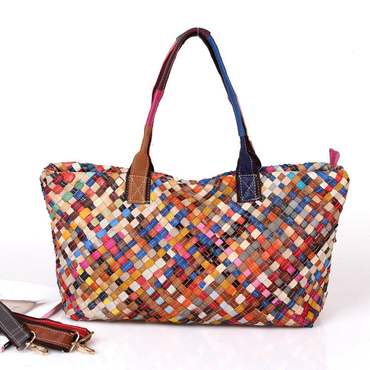 Women’s Colorful Woven Bag – Handmade Shoulder Handbag