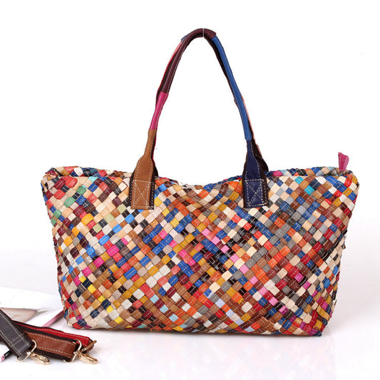 Women’s Colorful Woven Bag – Handmade Shoulder Handbag