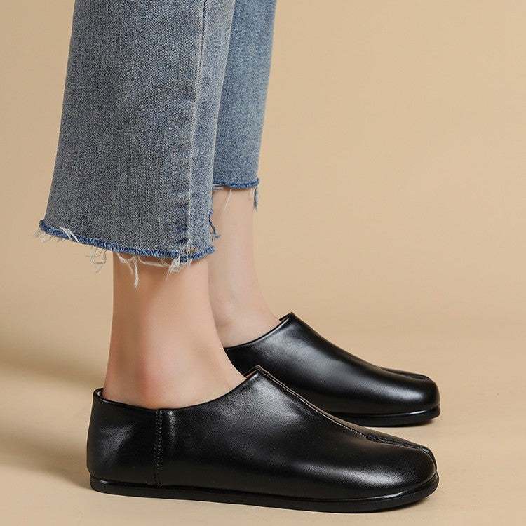 Vegetable Tanned Sheepskin Split Toe Shoes For Women