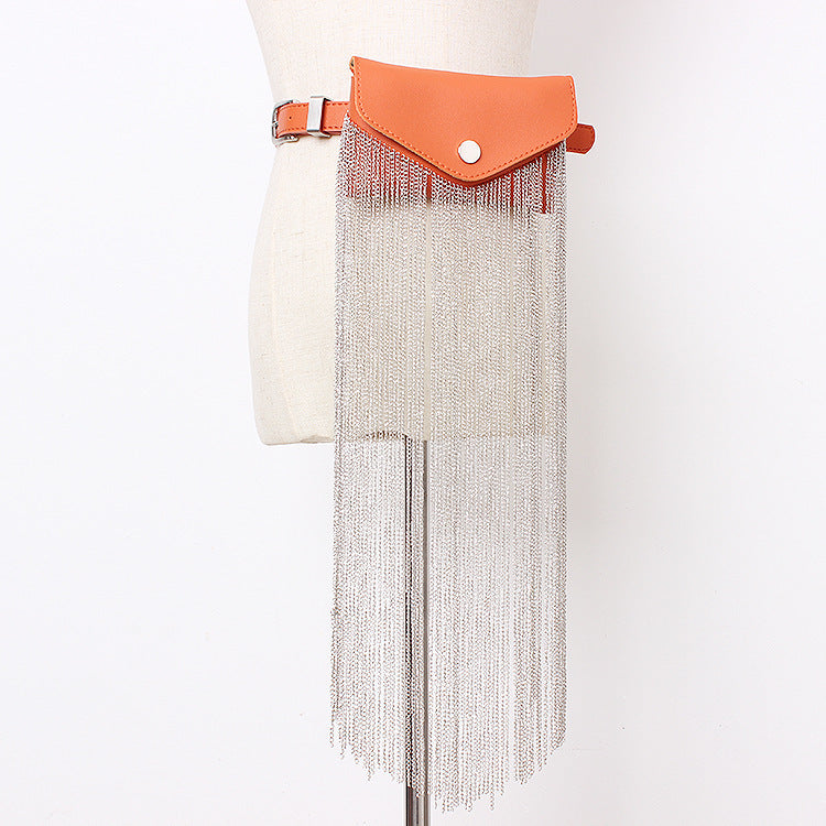 Street Style Tassel Chain Waist Bag for Women – Fashion Personality Belt Bag