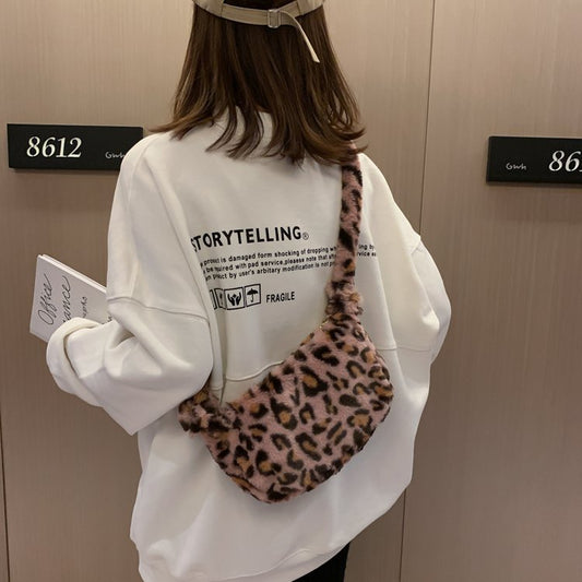 Women's Plush One-Shoulder Handbag – Autumn & Winter Fashion