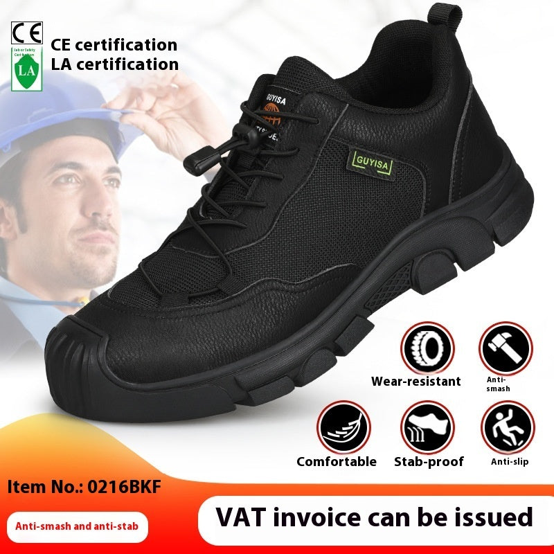 Men’s Work Shoes – Steel Toe, Soft Soles, Anti-smash & Anti-puncture