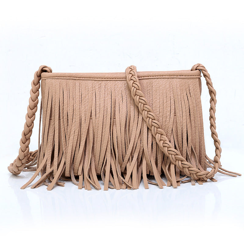 Women’s Hand-Woven Crossbody Bag – Tassel Shoulder Handbag