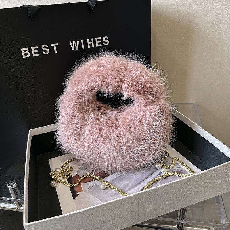 Women’s Plush Handbag – Trendy Hand-Carry Fashion Bag