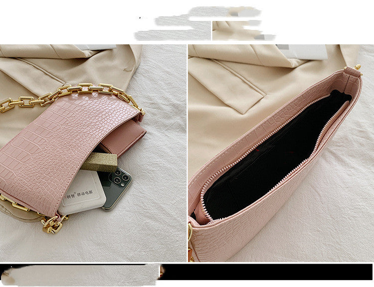 Stylish Patent Leather Small Bag | Hand-Carry Personality Armpit Baguette Purse