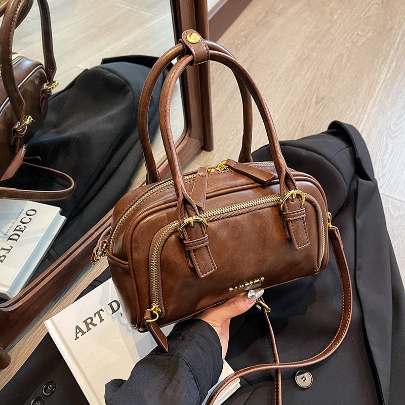 Women’s Vintage Bowling Bag – Retro Hand-Carry Crossbody