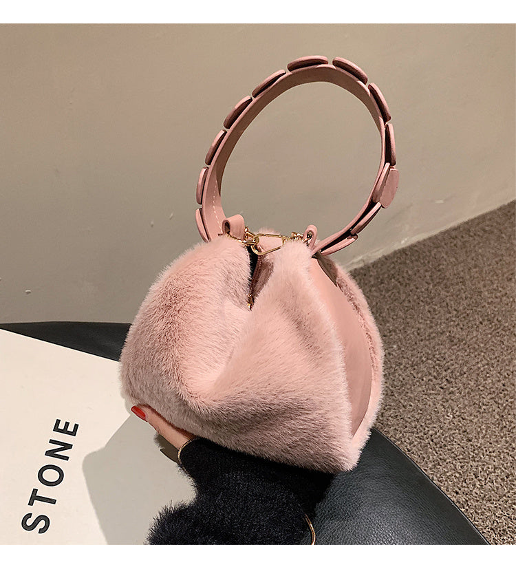Women’s Small Furry Crossbody Bag – Autumn & Winter Handbag