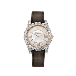 chopard l'heure du diamant 18k rose gold & diamonds lady's watch