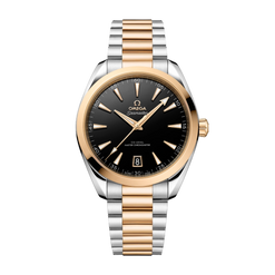 omega seamaster aqua terra stainless steel & moonshine? gold men's watch_2