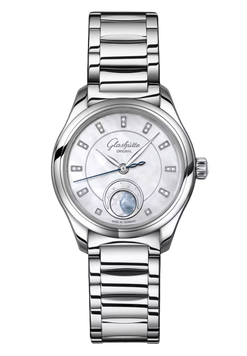 glashutte original serenade luna moon phase stainless steel & diamonds lady's watch