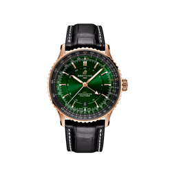 breitling navitimer automatic 41 gmt 18k red gold men's watch