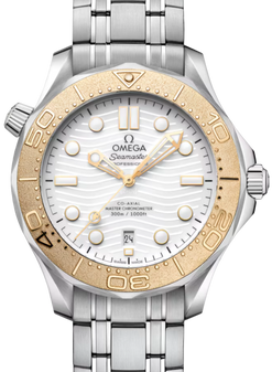 omega seamaster diver stainless steel & 18k moonshine? gold men's watch