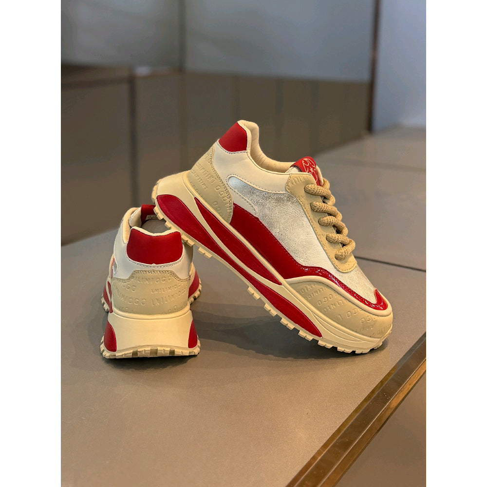 Men’s Retro Daddy Shoes – Thick Bottom Wear-resistant Sneakers