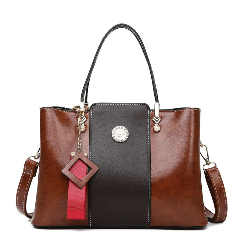 Three-Layer Soft Leather Shoulder Messenger Bag for Women