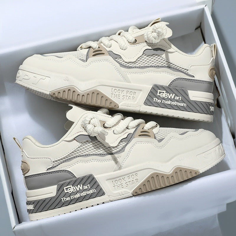 Men's Four Seasons Fashionable All-match Soft Bottom White Shoes