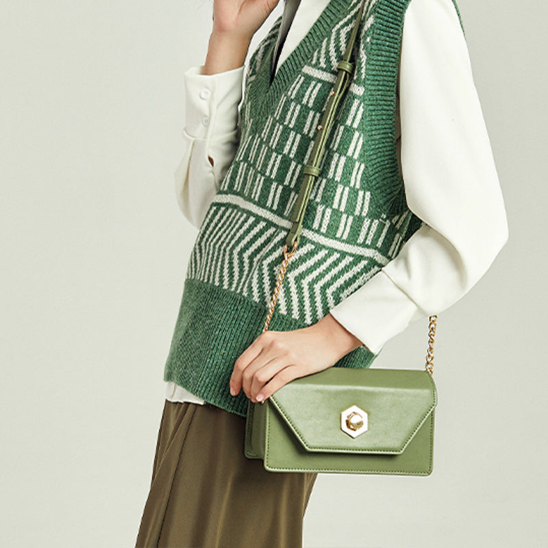 Fashion Simple Chain Small Square Bag – Elegant Commuter Women's Shoulder Bag