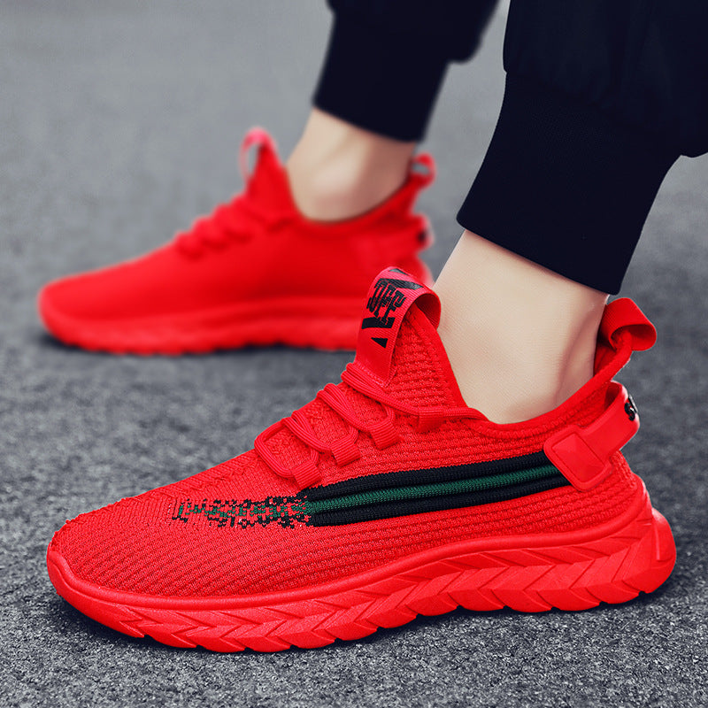 Men’s Breathable Red Summer Sneakers – Everyday Lightweight Shoes