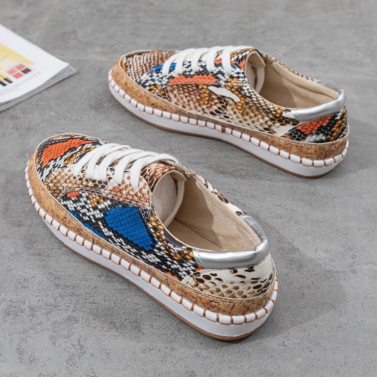 Platform Snake Print Fashion Casual Single Women Shoes
