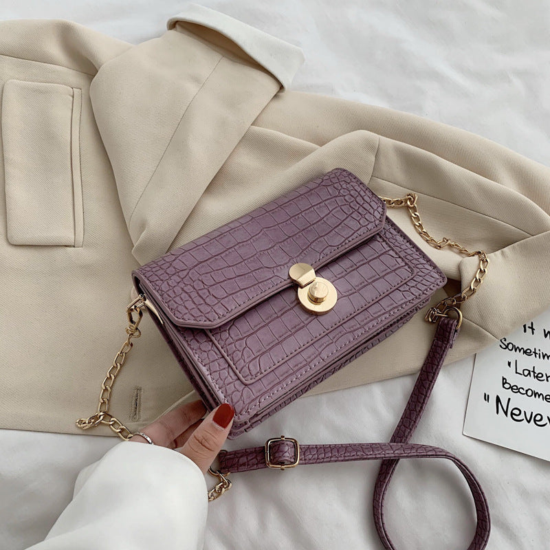 Stone Pattern PU Cross-body Bag with Shoulder Bag for Women