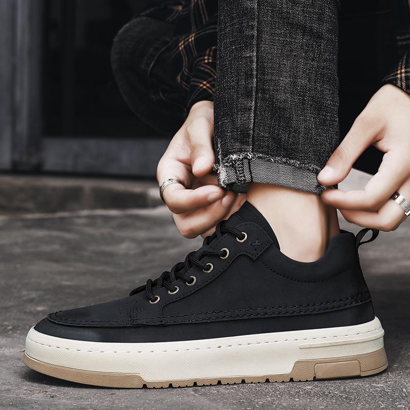 Men’s First-Layer Cowhide Sneakers – Comfortable Fashion Casual Shoes