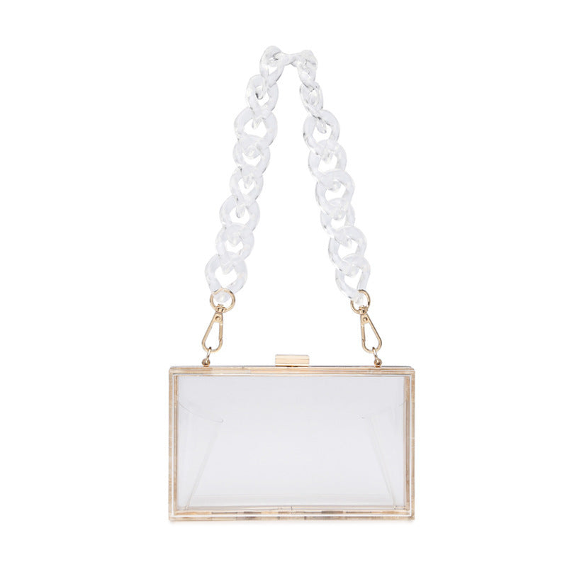 Acrylic Transparent Mini Square One-Shoulder Messenger Bag